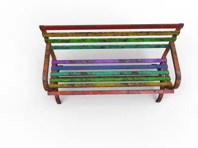 Very Old Street Bench Terror Low-poly 3D model
