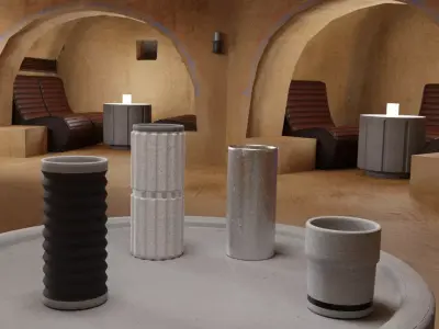 Futuristic Cups Low-poly 3D model