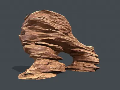 Red Rock Sandstone Pbr 7 Low-poly 3D model