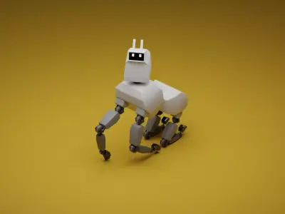 A quadruped robot with simple style 3D model