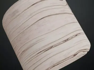 White Painted Knotted Pine Wood Grain PBR Texture