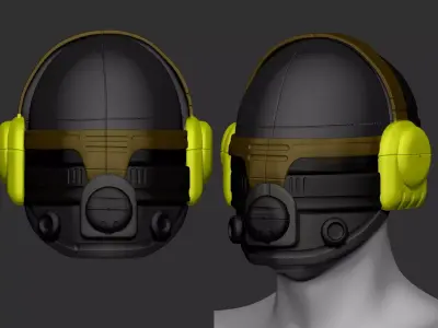 High quality scifi helmet high poly sculpt 3d printable  3D model