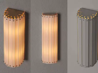 Adele Milk Glass Flush Wall Sconce Light 3D model