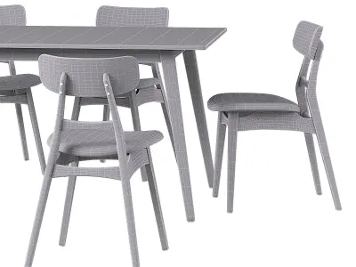 Helena Chair and Dylan Dining Table Low-poly 3D model