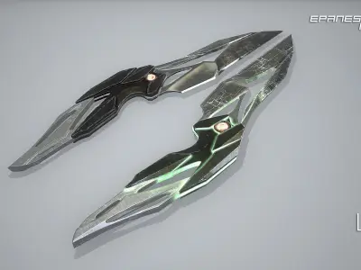 sci-fi knife Low-poly 3D model