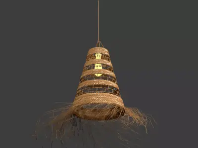 Chinese Rattan Lantern  Low-poly 3D model