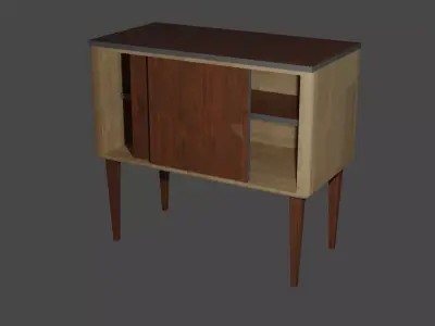 cupboard wooden cabinet with doors and drawers 3D model