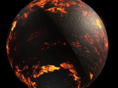 Lava Planet 04 - 8k PBR Low-poly 3D model