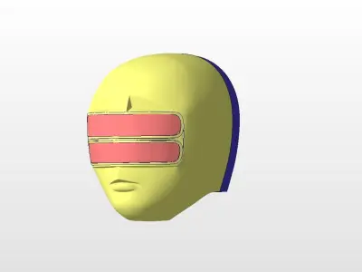 Power Rangers Zeo Chouriki Sentai Ohranger Helmet Set 1 to Gold 3D print model