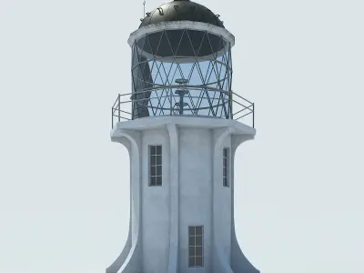 Cape Reinga lighthouse Low-poly 3D model