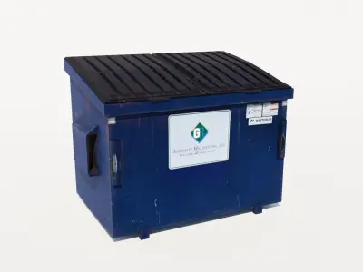 Dumpster Low-poly 3D model trash can Low-poly 3D model