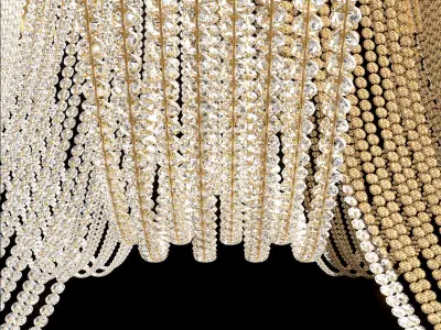 PELAGIA COLLECTION chandelier in gold and glass 3D model