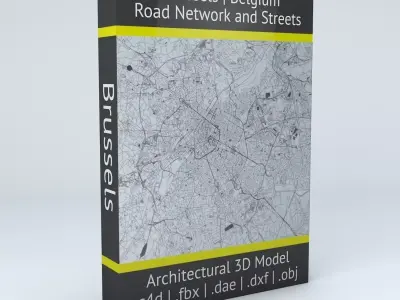 Brussels Road Network and Streets 3D model