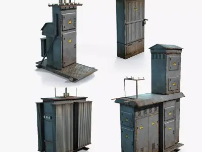 Transformer Boxes Low-Poly Low-poly 3D model