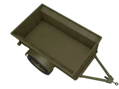 Military Jeep Trailer 3D model