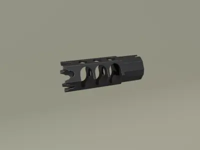 DTK-1 Zenit Muzzle Brake Compensator Low-poly 3D model