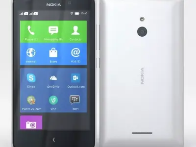 Nokia XL and XL Dual White 3D model