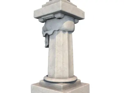 Temple Stone Skull Pillar 4 3D print model