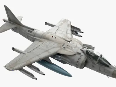  Combat Aircraft in Flight with Dual Smart Bomb Loadout Gray 