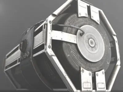 Futuristic Backup Generator Pack Low-poly 3D model