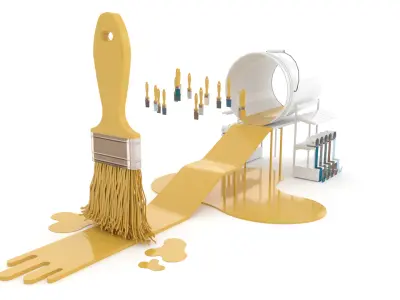 Paintbrush Playground 3D Asset  Stylized Game Environment 3D model