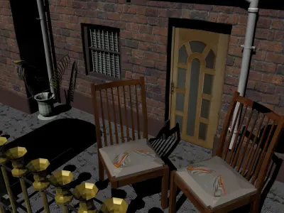 Lobby two chairs 3D model