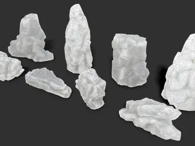 Mountain ice rocks - 3D Models PBR Pack 12 Low-poly 3D model
