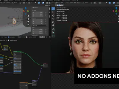 Mila Kunis - Photoreal scene in Blender 3D model