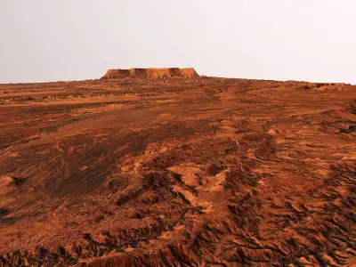 Mars Planet Landscape 20x20km Desert Terrain Valley PBR  Low-poly 3D model