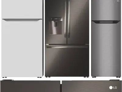 LG Refrigerator Collection 01 Low-poly 3D model