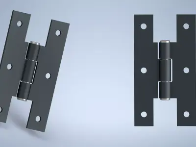 Standard door hinge 3D model