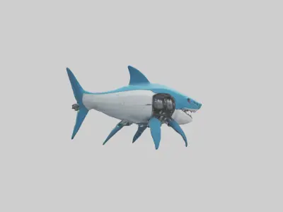 Robot version of a robot shark model 3D model