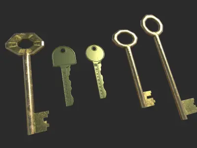 Lowpoly Keys Pack Low-poly 3D model