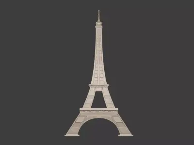 Polygonal Eiffel Tower -- Low Poly - 3D Print Ready 3D print model