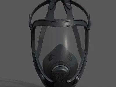Gas mask black protection futuristic technology  Low-poly 3D model