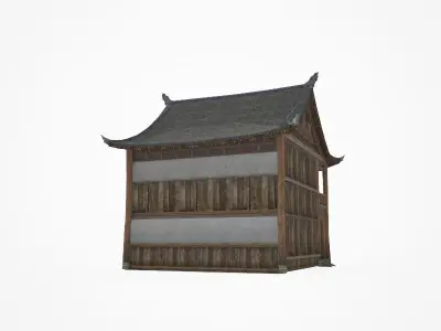 A dilapidated old house Low-poly 3D model