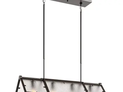 Dumaine 4 Light Kitchen Island Linear Pendant 3D model