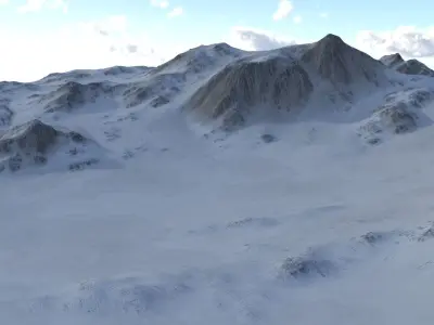 Snow landscape 01 Low-poly 3D model