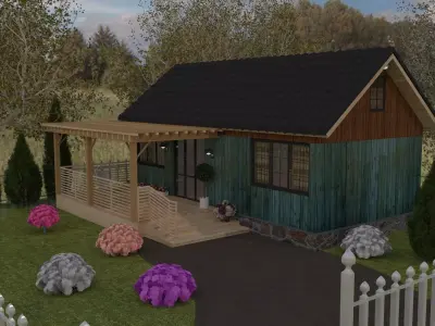 Villa house 3D model 33