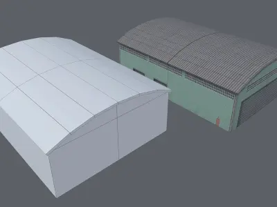 Lowpoly hangars pack Low-poly 3D model