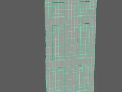 Simple wood door Free low-poly 3D model