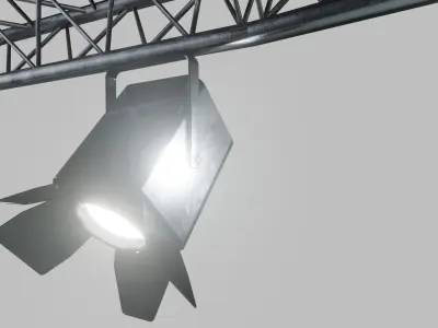 Circle truss with lights Low-poly 3D model