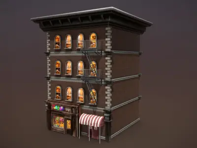 Urban City Building 2 Low-poly 3D model