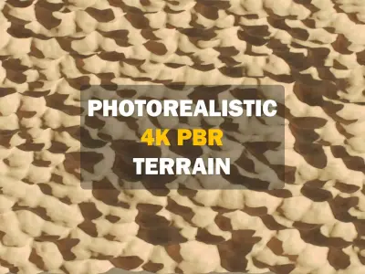 Desert 4k PBR Landscape Low-poly 3D model Low-poly 3D model