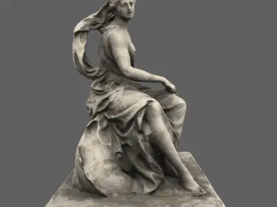 statue of woman holding child Low-poly 3D model