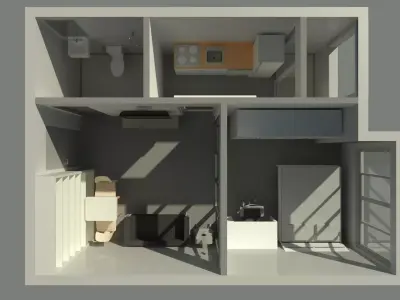Simple room by REVIT 25R02 3D model