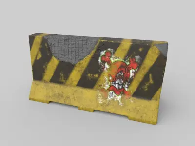 CONCRETE BARRIER LOW-POLY Low-poly 3D model