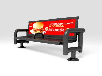 Bus station seat 3D model