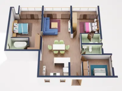 3D Floor Plan Model 54 3D model