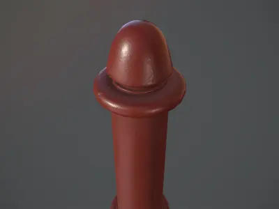 Barrier Bollard pack 5 Red v1 Low-poly 3D model